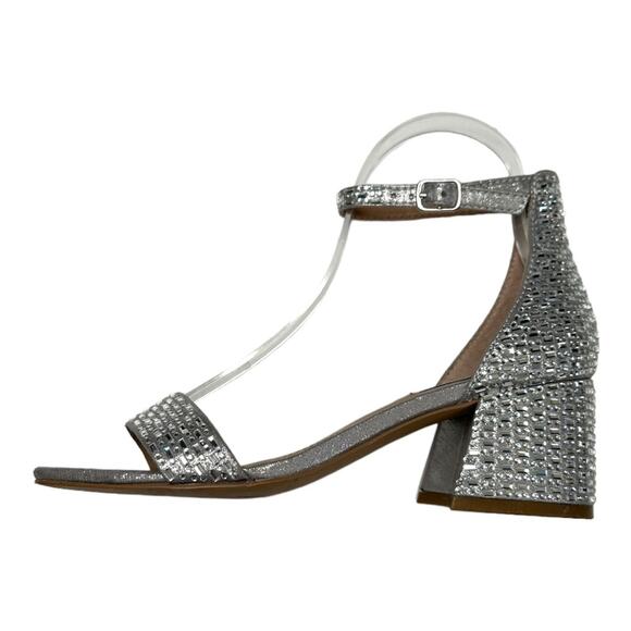 Steve Madden Imina Ankle Strap Silver Rhinestone Sandal Size 7.5 - Picture 7 of 13